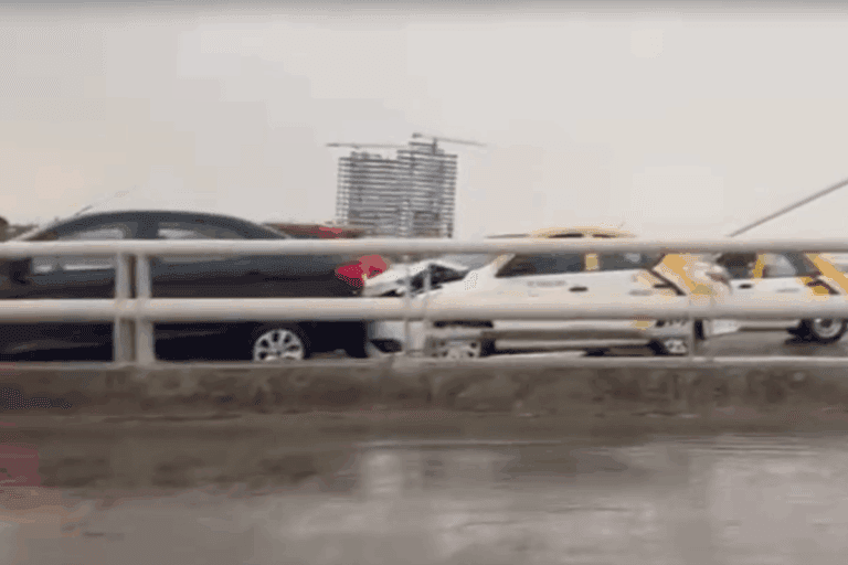 Imagen: Choque sobre el puente atirantado en Pachuca, esto pasó