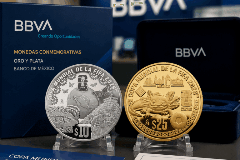 Imagen: Monedas conmemorativas del Mundial 2026 en BBVA México: cómo comprarlas, precios y sucursales
