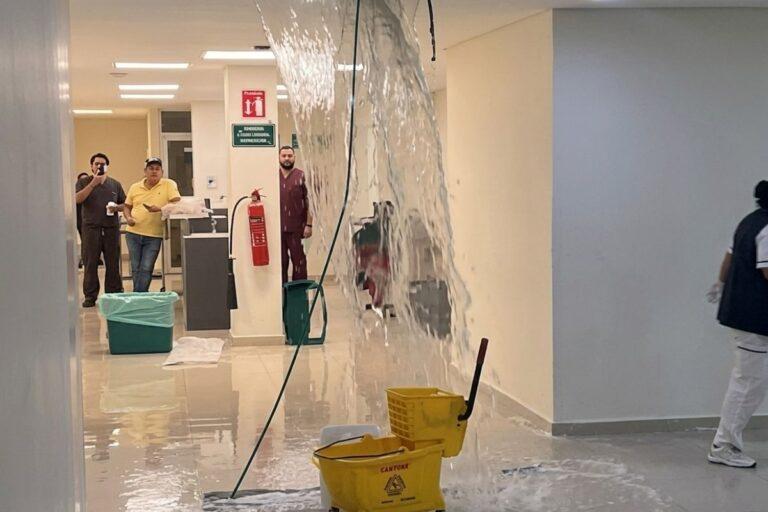 Imagen: Difunden imágenes de inundaciones en hospital inaugurado en por Sheinbaum hace un mes