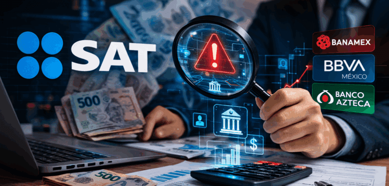 Imagen: El SAT vigila tus cuentas bancarias: lo que no debes hacer en Banamex, BBVA México o Banco Azteca en marzo 2026